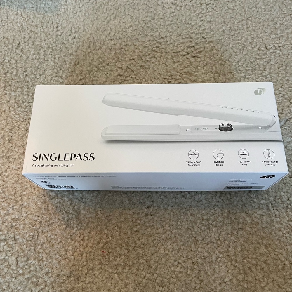T3 Singlepass 1” Straightening & Styling Iron EUC